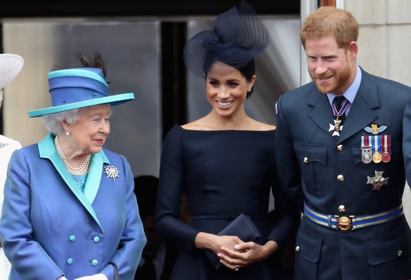 Królowa Elżbieta II, Meghan Markle i książę Harry /Chris Jackson /Getty Images