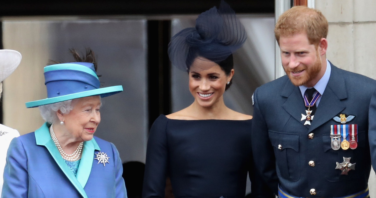 Królowa Elżbieta II, Meghan Markle i książę Harry /Chris Jackson /Getty Images