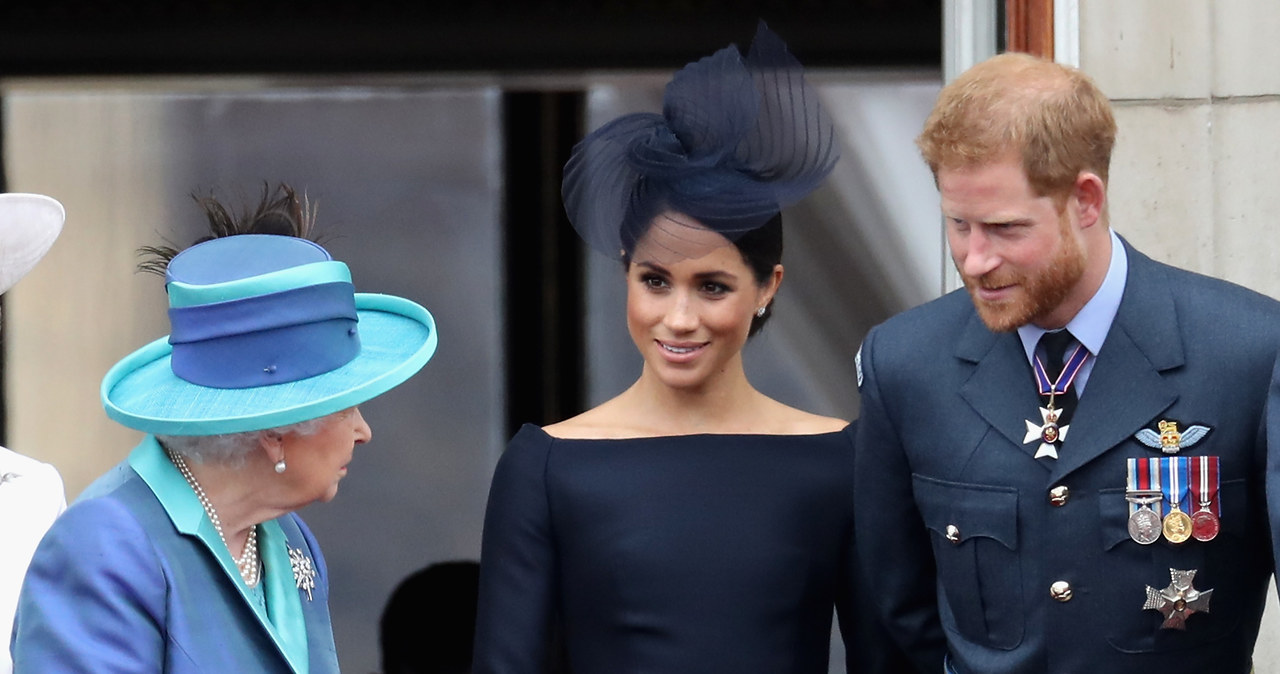 Królowa Elżbieta II, Meghan Markle i książę Harry /Chris Jackson /Getty Images