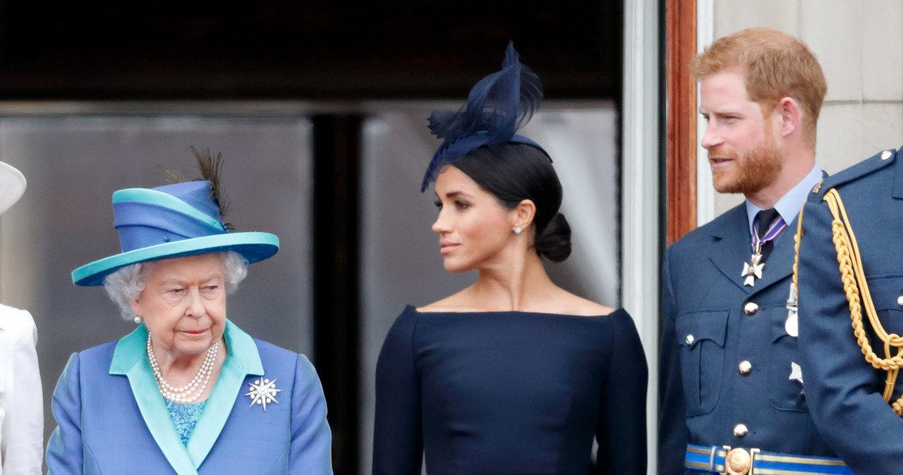 Królowa Elżbieta II, Meghan Markle i książę Harry /Max Mumby/Indigo /Getty Images