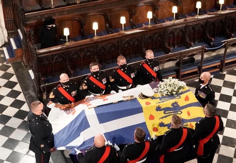 Królowa Elżbieta II na pogrzebie księcia Filipa /WPA Pool / Pool /Getty Images