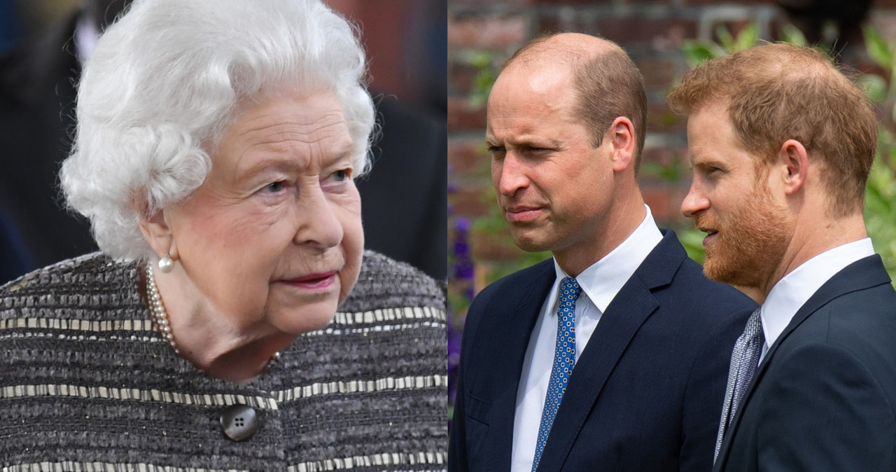 Królowa Elżbieta II, William i Harry /Agencja FORUM