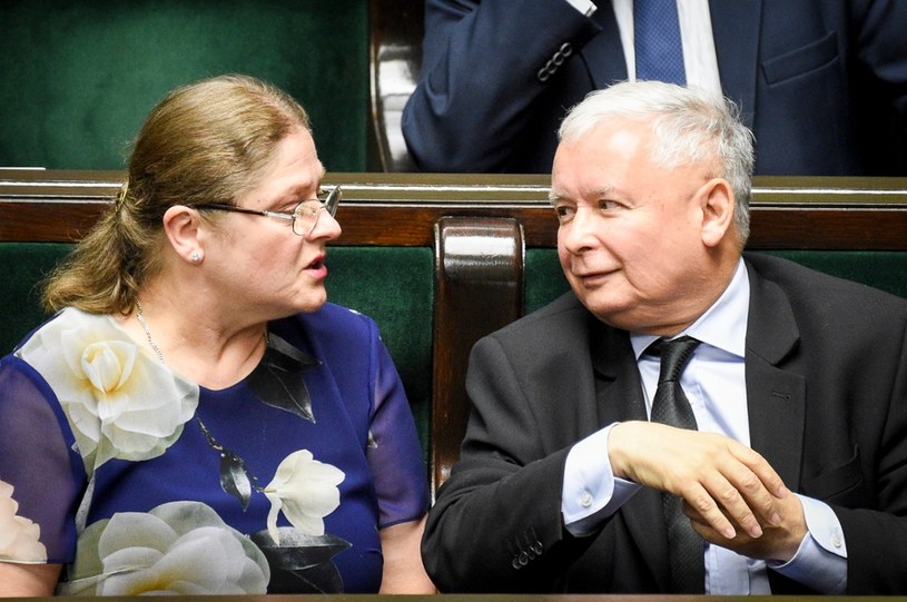 Krystyna Pawłowicz i Jarosław Kaczyński /Jacek Dominski/
