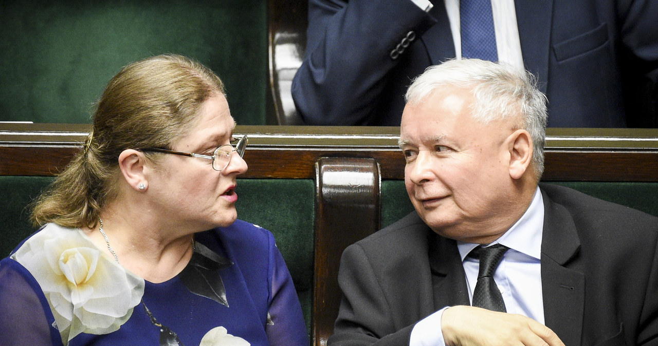 Krystyna Pawłowicz i Jarosław Kaczyński /Jacek Dominski/ /Reporter