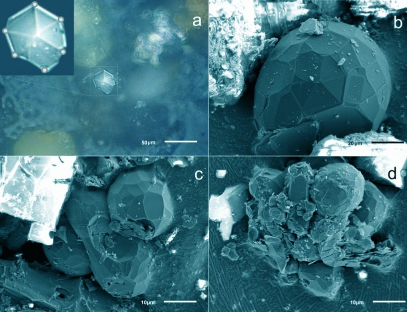 Kryształy odkryte w meteorycie czelabińskim /Taskaev et al. /materiały prasowe