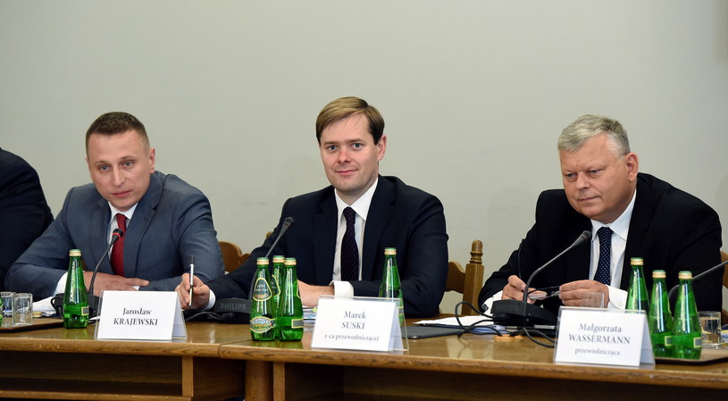Krzysztof Brejza, Jarosław Krajewski i Marek Suski /Radek Pietruszka /PAP