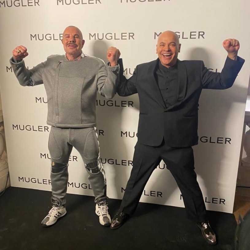 Krzysztof Dziemaszkiewicz i Thierry Mugler w Paryżu, 2021 rok /@leondziemaszkiewicz /Instagram