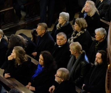Krzysztof Globisz podczas nabożeństwa żałobnego w bazylice św. Trójcy.