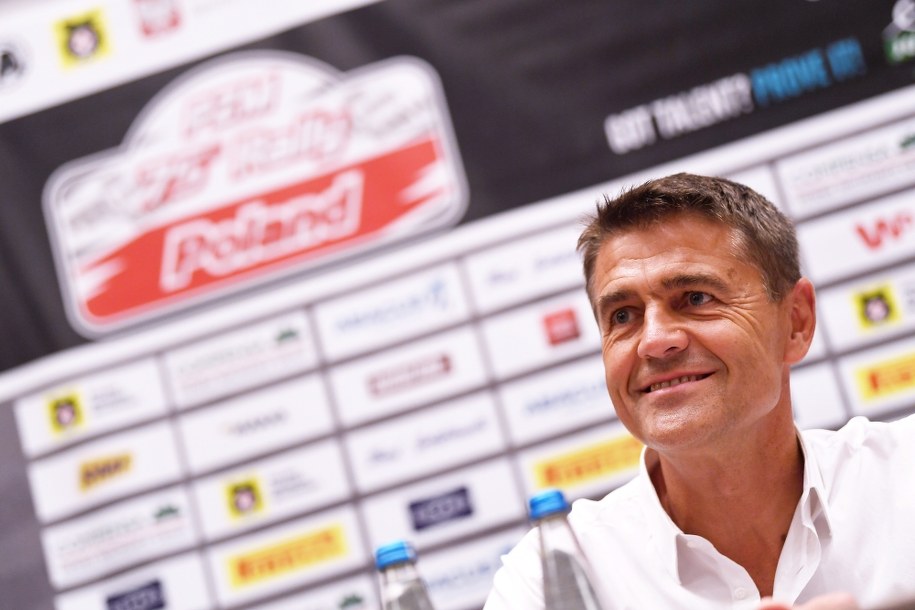 Krzysztof Hołowczyc na konferencji prasowej przed Rajdem Polski /Bartłomiej  Zborowski /PAP