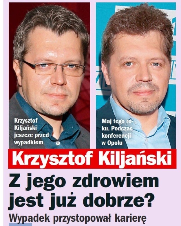 Krzysztof Kiljański przed i po wypadku /Życie na gorąco