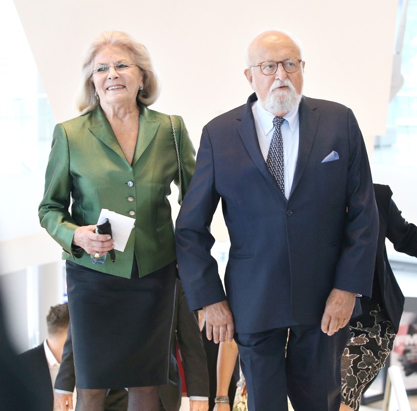 Krzysztof Penderecki z żoną Elżbietą /Damian Klamka / Zuma Press / Forum /Agencja FORUM
