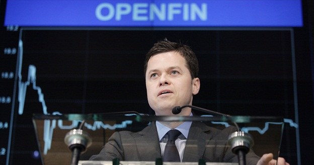 Krzysztof Spyra, prezes zarządu Open Finance podczas debiutu na WGPW /PAP