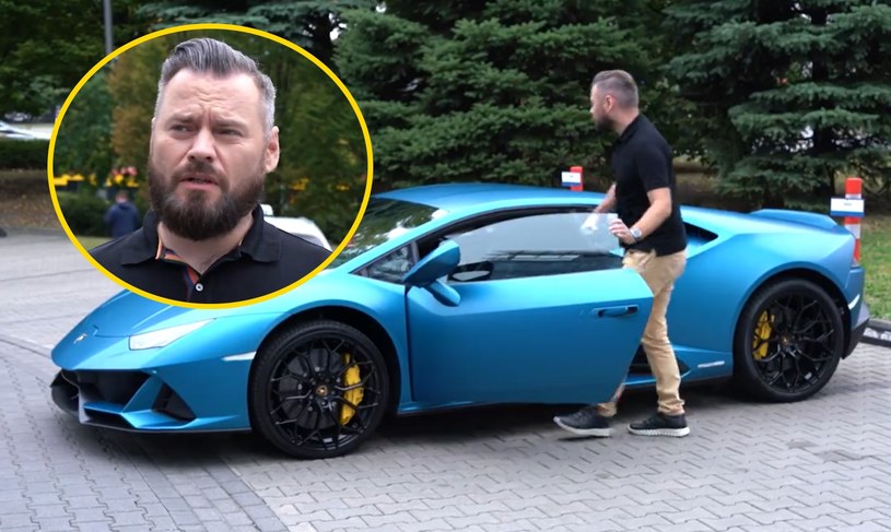 Krzysztof Stanowski wkręcił Zbigniewa Stonogę. W tle Lamborghini Huracan