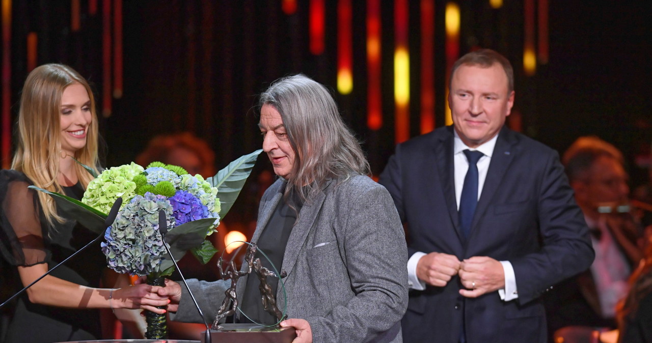 Krzysztof Talczewski i Jacek Kurski podczas wręczenia Nagród Mediów Publicznych / 	Radek Pietruszka   /PAP