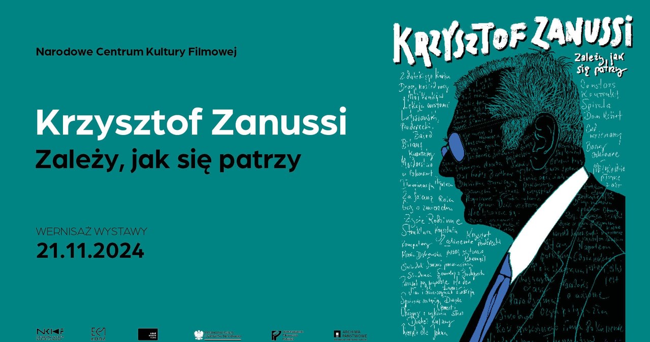 "Krzysztof Zanussi. Zależy, jak się patrzy". Plakat autorstwa Andrzeja Pągowskiego /materiały prasowe