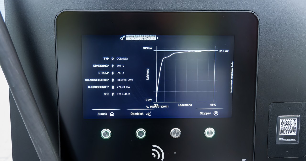 Krzywa ładowania w Porsche Taycan pozwala utrzymać powyżej lub w okolicy 300 kW aż do ponad 60 proc. ładowania. /materiały prasowe