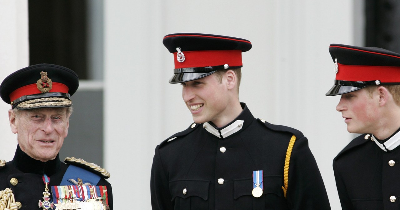 Książę Filip z wnukami: księciem Williamem i Harrym /Tim Graham Photo Library /Getty Images