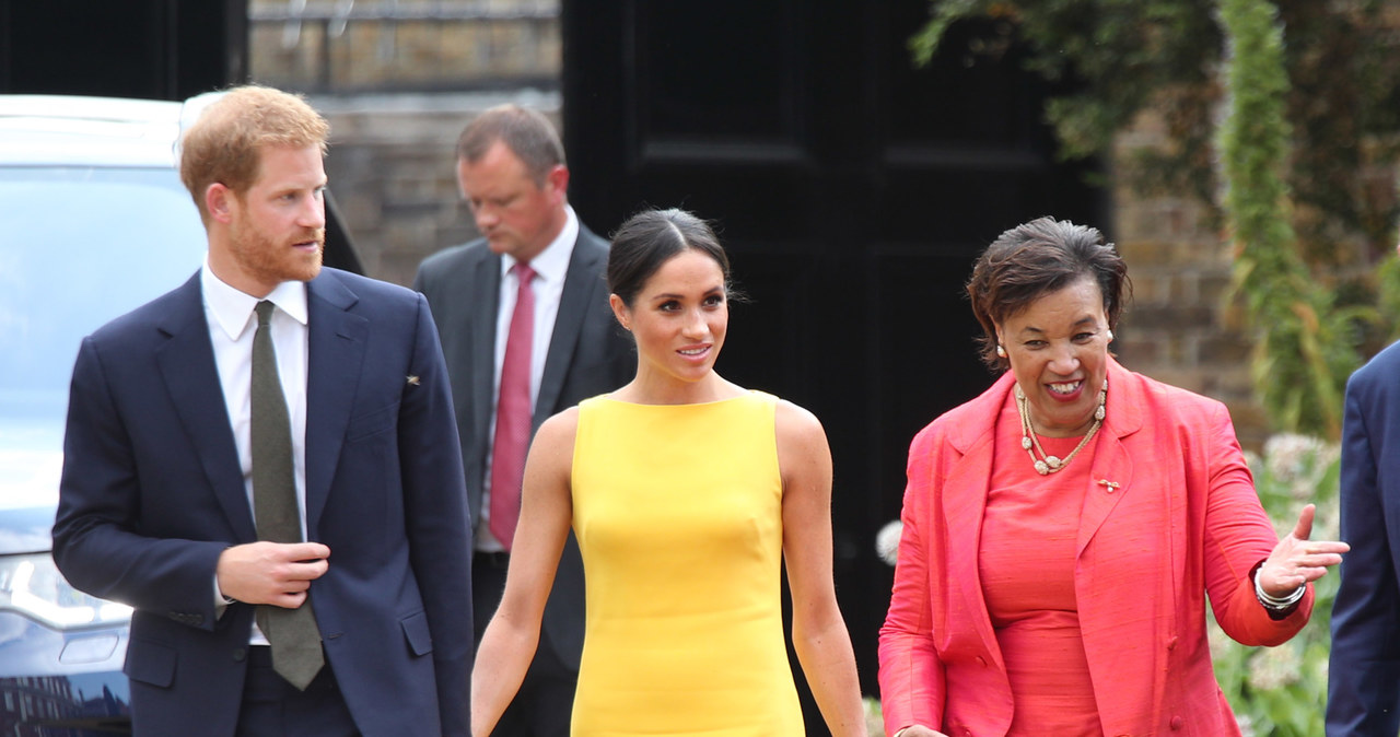 Książę Harry z żoną podczas bankietu w Londynie /WPA Pool /Getty Images