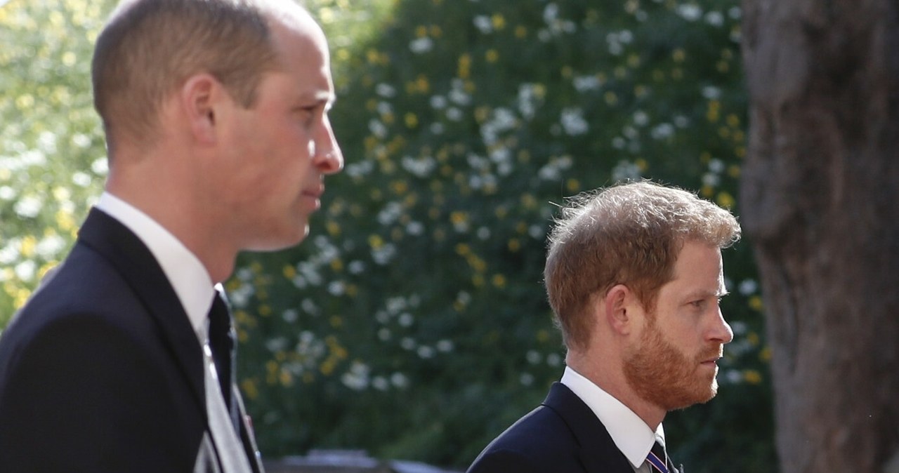 Książę William i Harry na pogrzebie księcia Filipa /Pool Photo /East News