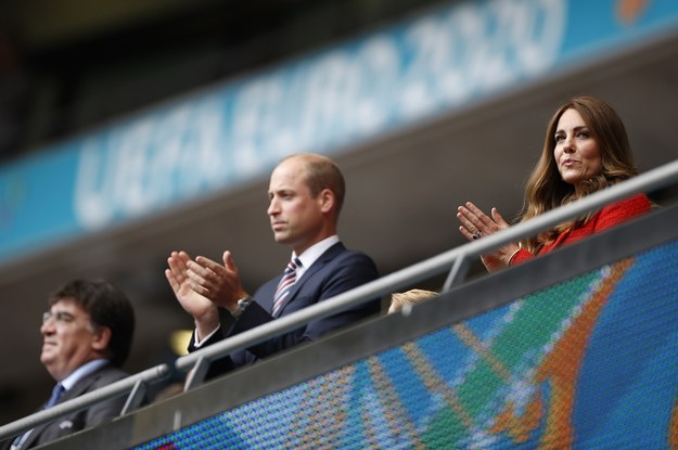 Książę William i księżna Kate na trybunach Wembley w czasie meczu Anglia - Niemcy w 1/8 finału Euro 2020 /John Sibley / POOL /PAP/EPA