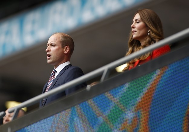 Książę William i księżna Kate na trybunach Wembley w czasie meczu Anglia - Niemcy w 1/8 finału Euro 2020 /John Sibley / POOL /PAP/EPA