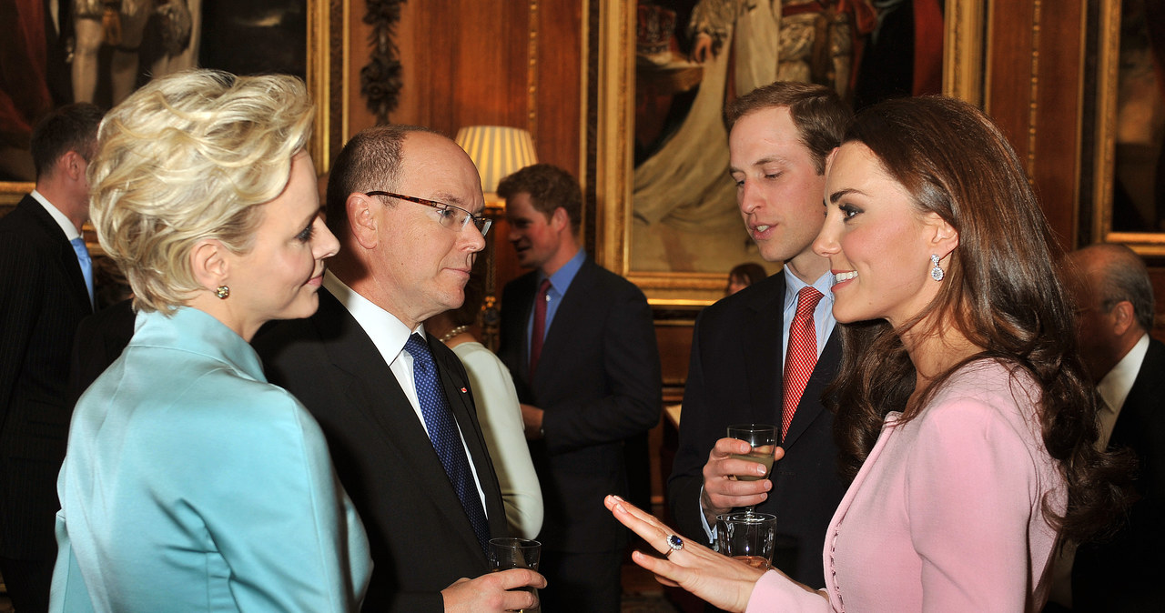 Książę William i księżna Kate oraz Książe Monaco Albert II i jego żona księżna Charlene /WPA Pool / Pool /Getty Images