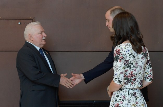 Książę William i księżna Kate spotkali się z Lechem Wałęsą /Adam Warżawa /PAP