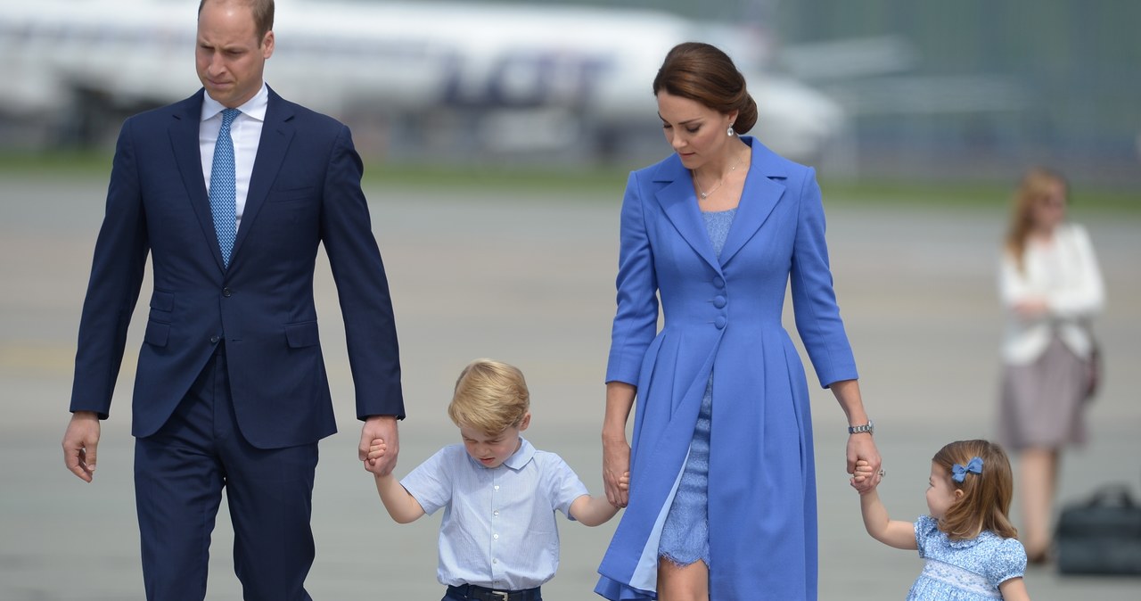 Książę William i Księżna Kate z dziećmi podczas wizyty w Polsce /Marcin Obara /PAP