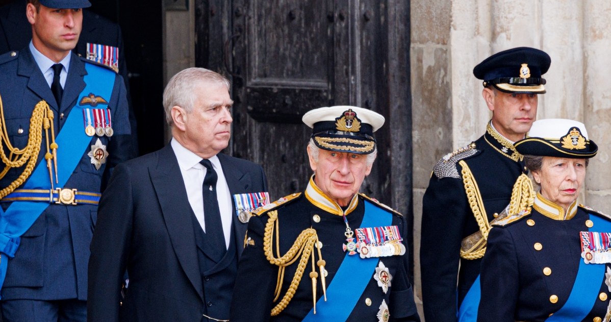 Książę William, książę Andrzej, król Karol III, Edward, hrabia Wessex, księżniczka Anna /Getty Images