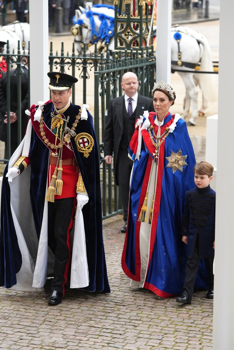 Książę William, księżna Kate i książę Louis /Agencja FORUM