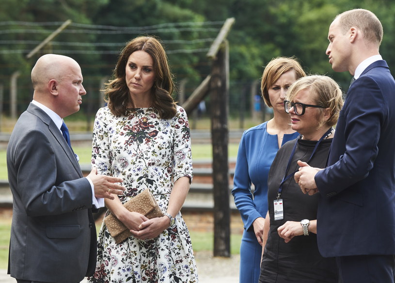 Księżna Catherine i książę William zwiedzają teren byłego niemieckiego obozu koncentracyjnego Stutthof /Dominik Kulaszewicz /PAP