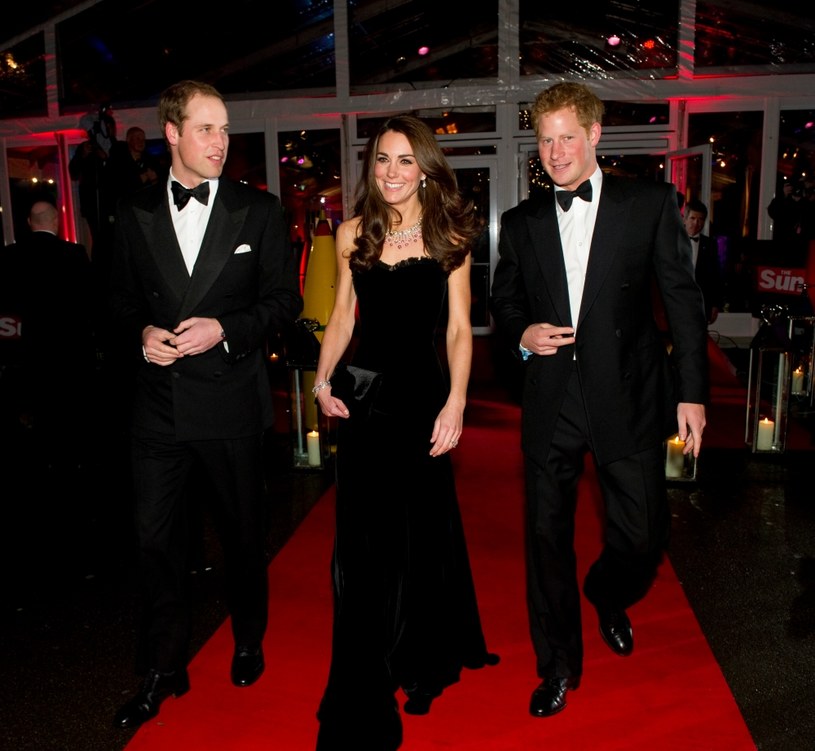 Księżna Catherine z mężem Williamem i księciem Harrym /Getty Images