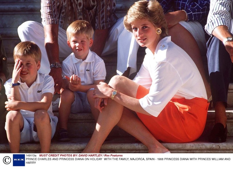 Księżna Diana z synami, 1988 rok /DAVID HARTLEY / Rex Features /East News