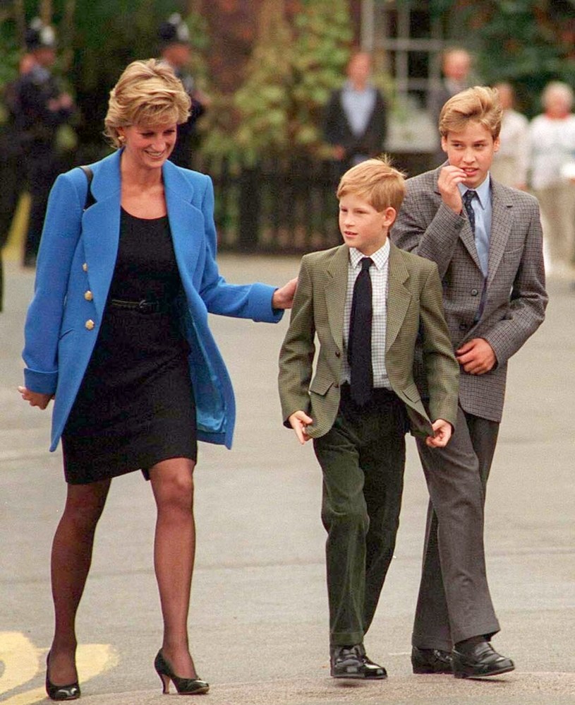 Księżna Diana z synami - Harrym i  Williamem w 1995 roku /Anwar Hussein/ WireImage /Getty Images