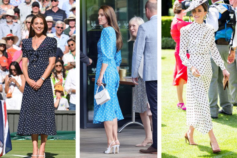 Księżna Kate często w tym sezonie wybiera groszki /Getty Images