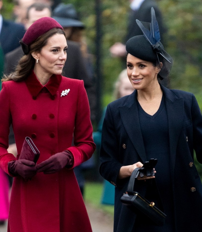 Księżna Kate i ciężarna Meghan Markle /Mark Cuthbert /Getty Images