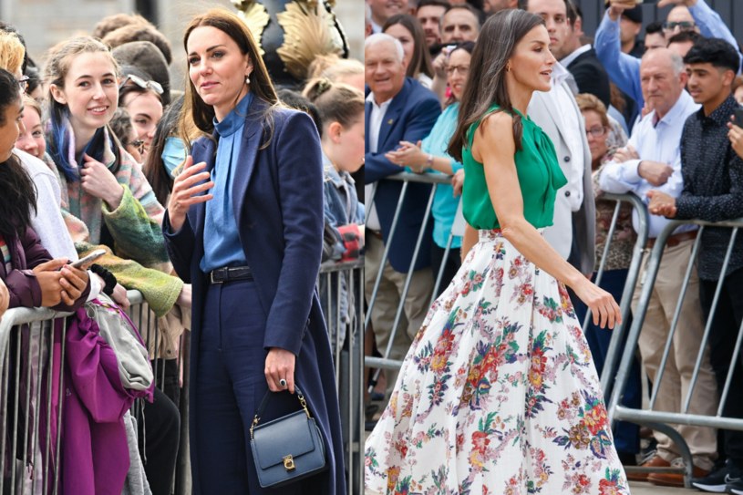 Księżna Kate i królowa Letycja postawiły na odmienne stylizacje /East News
