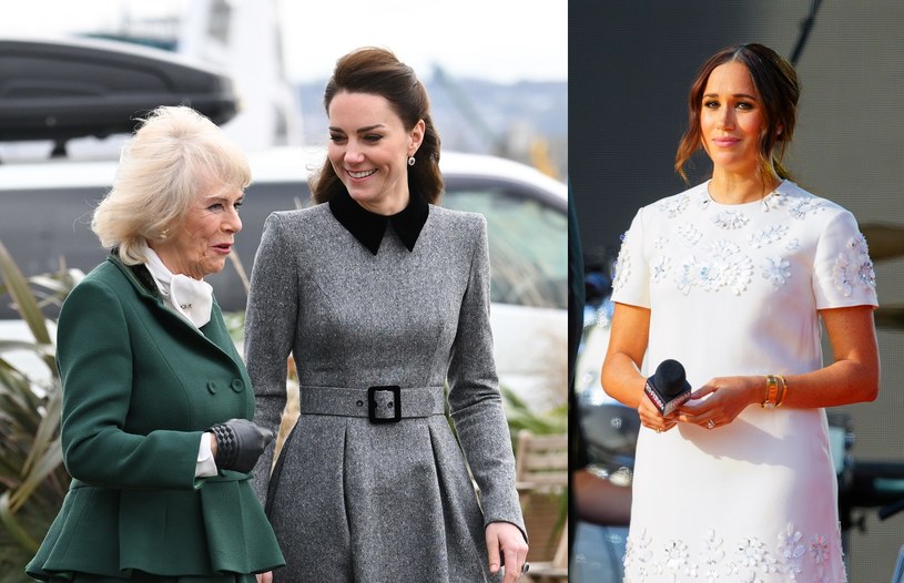 księżna Kate i księżna Camilla oraz Meghan Markle /Karwai Tang / Gotham /Getty Images
