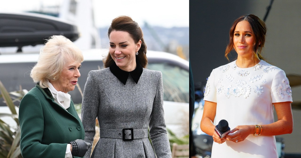 księżna Kate i księżna Camilla oraz Meghan Markle /Karwai Tang / Gotham /Getty Images