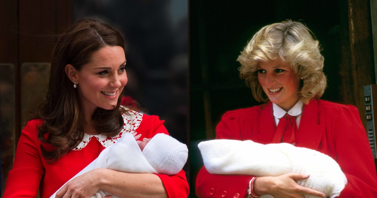 Księżna Kate nawiązywała stylizacją do księżnej Diany, gdy ta wychodziła ze szpitala z księciem Harrym /Anwar Hussein / Contributor /Getty Images