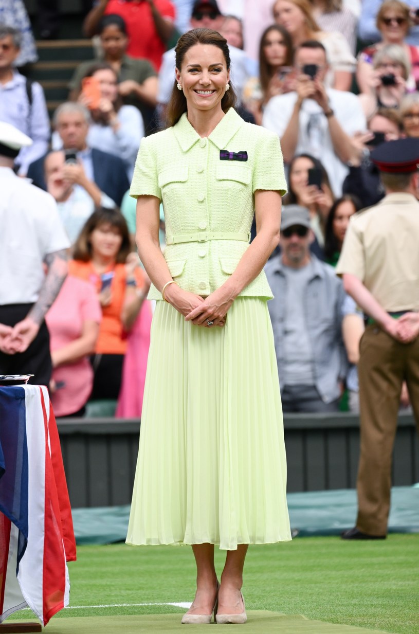Księżna Kate podczas finału kobiet zachwyciła pistacjową kreacją /Karwai Tang/WireImage /Getty Images
