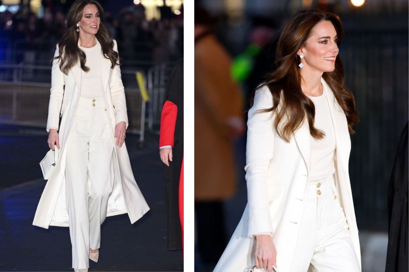 Księżna Kate w białej stylizacji /Chris Jackson /Getty Images