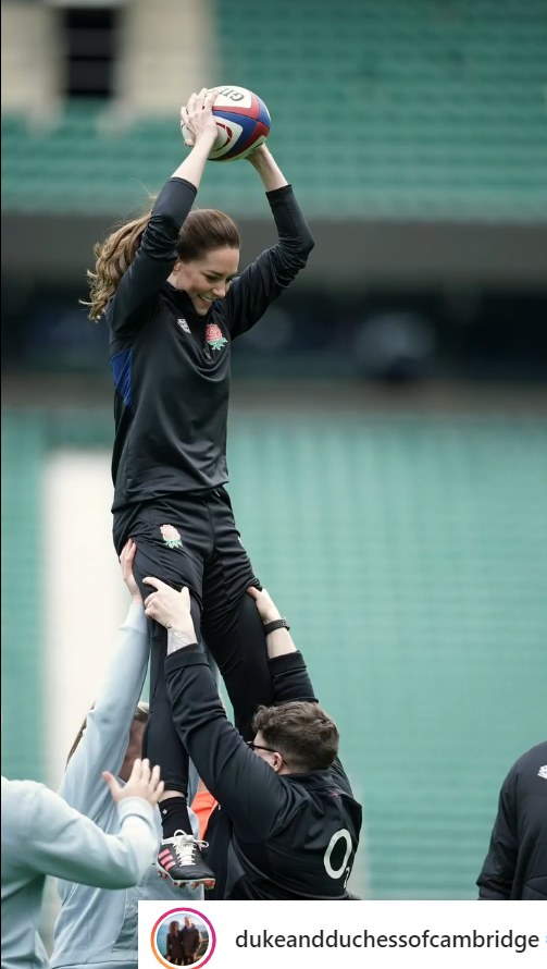 Księżna Kate została patronką Związku Futbolu Rugby i  Ligi Futbolu Rugby /Instagram