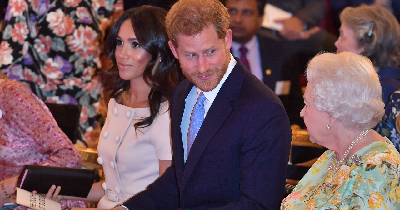 Księżna Meghan i książę Harry w towarzystwie królowej Elżbiety /WPA Pool /Getty Images