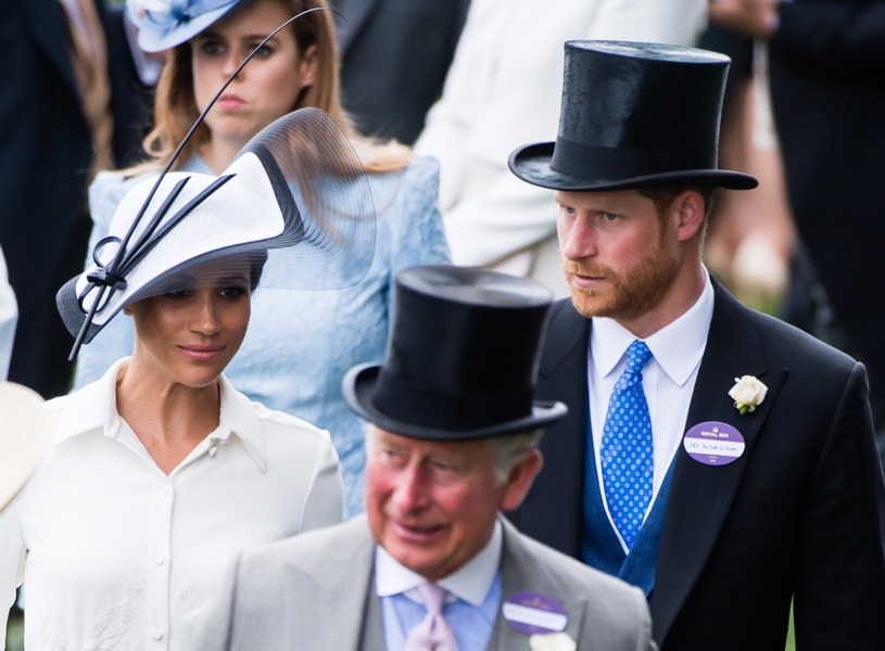 Księżna Meghan, książę Harry i książę Karol /Samir Hussein /Getty Images