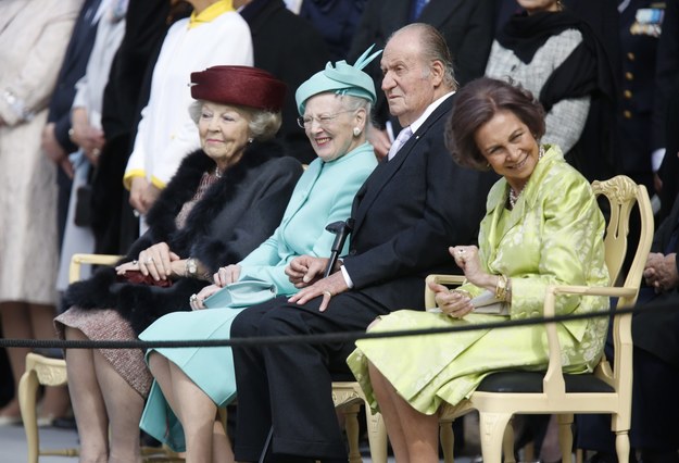 Księżna Niderlandów Beatrix, Królowa Danii Margrethe, Król Juan Carlos I i Królowa Hiszpanii Sophia podczas uroczystości /HENRIK MONTGOMERY /PAP/EPA