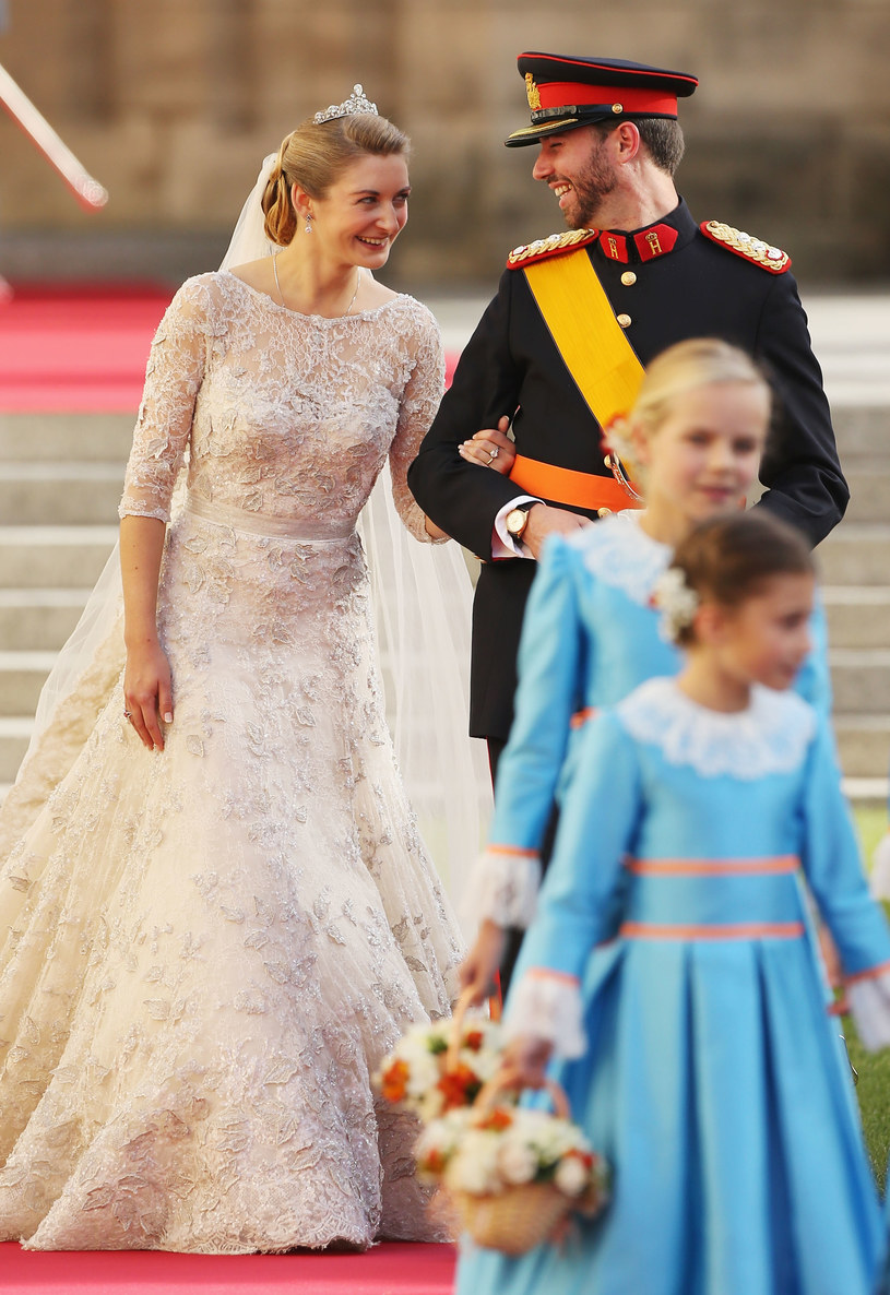 Księżna Stephanie i książę Guillaume już jako małżonkowie /Getty Images