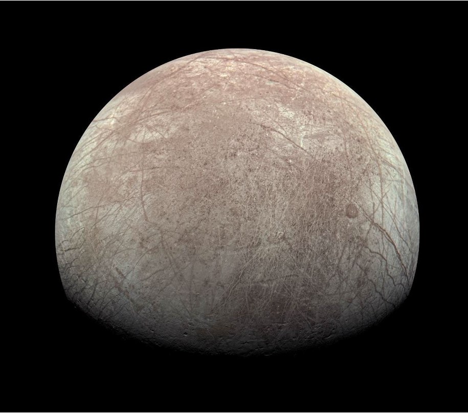 Księżyc Jowisza, Europa sfotografowana przez sondę NASA Juno /NASA/JPL-Caltech/SwRI/MSSS Obróbka obrazu: Kevin M. Gill /Materiały prasowe