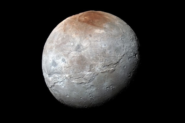 Księżyc Plutona Charon na wysokiej rozdzielczości zdjęciu wykonanym 14 lipca 2015 roku /NASA