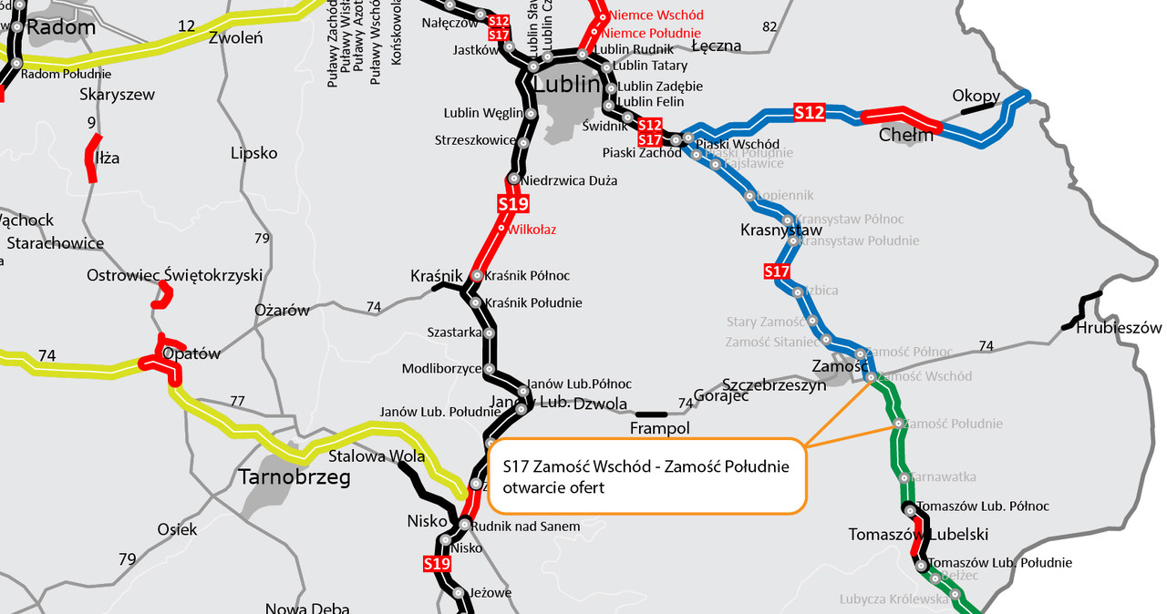 Kto wybuduje drogę S17 na odcinku Zamość Wschód - Zamość Południe? /GDDKiA